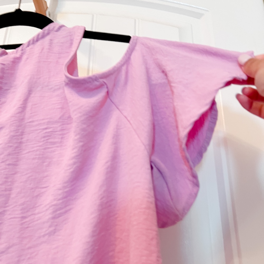 First Impressions | Orchid Purple Cold-Shoulder Top | Size S - Picture 2 of 3